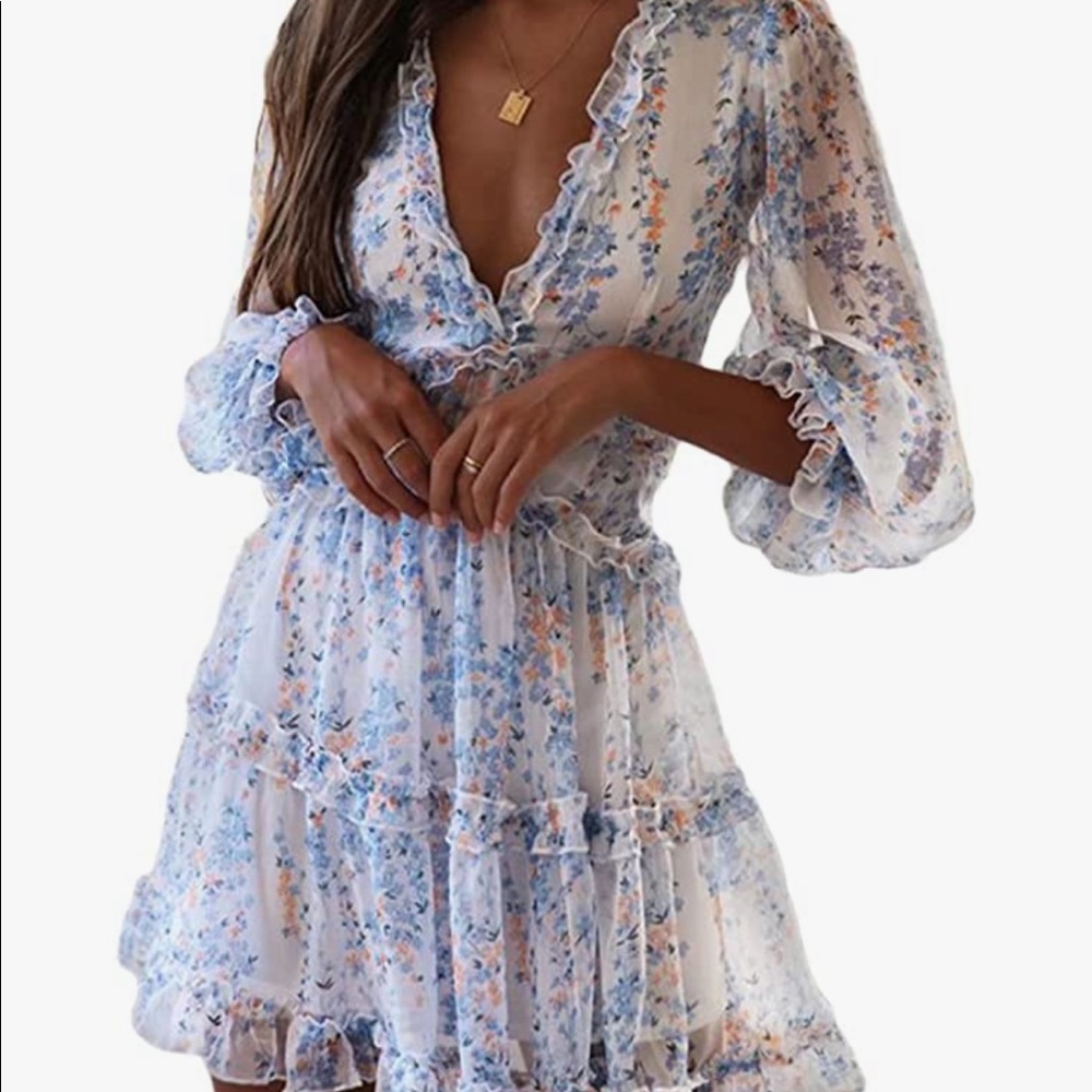 Long Sleeve Floral Mini Dress
